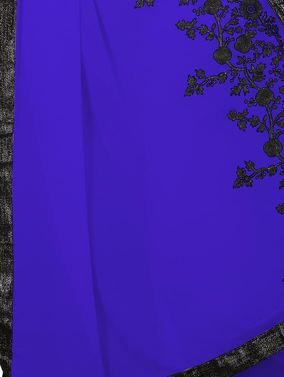 floral dori embroidered saree with blouse - 15734907 - Zoom Image - 4