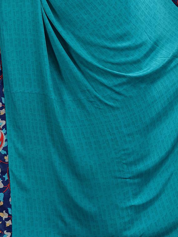 floral half and half saree with blouse - 15735027 - Zoom Image - 4