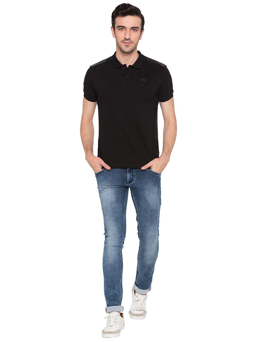 black cotton polo t-shirt - 15735245 - Zoom Image - 4
