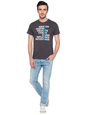 grey cotton chest print t-shirt - 15735255 - Standard Image - 4