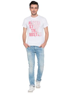 white cotton chest print tshirt - 15735258 - Standard Image - 4