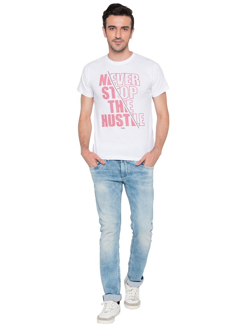 white cotton chest print tshirt - 15735258 - Zoom Image - 4