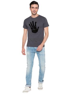 grey cotton chest print tshirt - 15735260 - Standard Image - 4