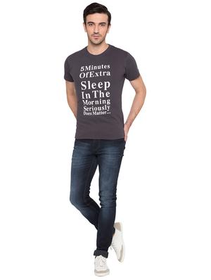 grey cotton chest print t-shirt - 15735262 - Standard Image - 4