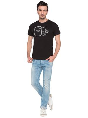 black cotton chest print tshirt - 15735263 - Standard Image - 4