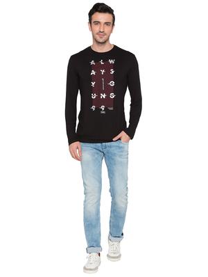 black viscose chest print tshirt - 15735268 - Standard Image - 4