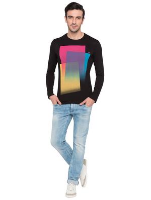 black viscose front print t-shirt - 15735270 - Standard Image - 4