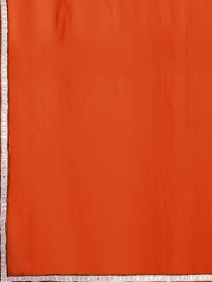 lace border orange saree with blouse - 15735292 - Standard Image - 4