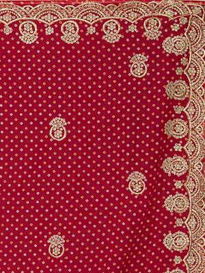 bandhani embroidered saree with blouse - 15735293 - Standard Image - 4