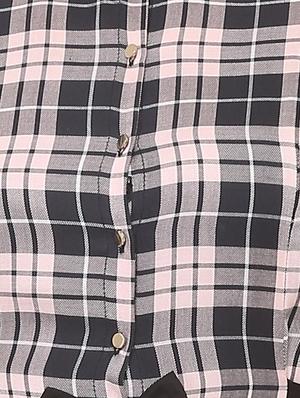 bow detail button up checkered dress - 15735388 - Standard Image - 4