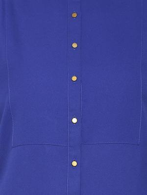 mandarin neck solid shirt - 15735397 - Standard Image - 4