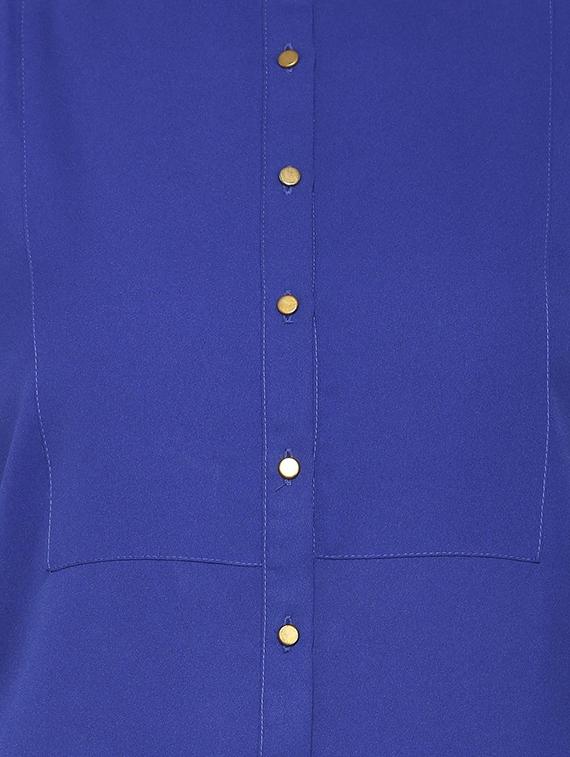 mandarin neck solid shirt - 15735397 - Zoom Image - 4