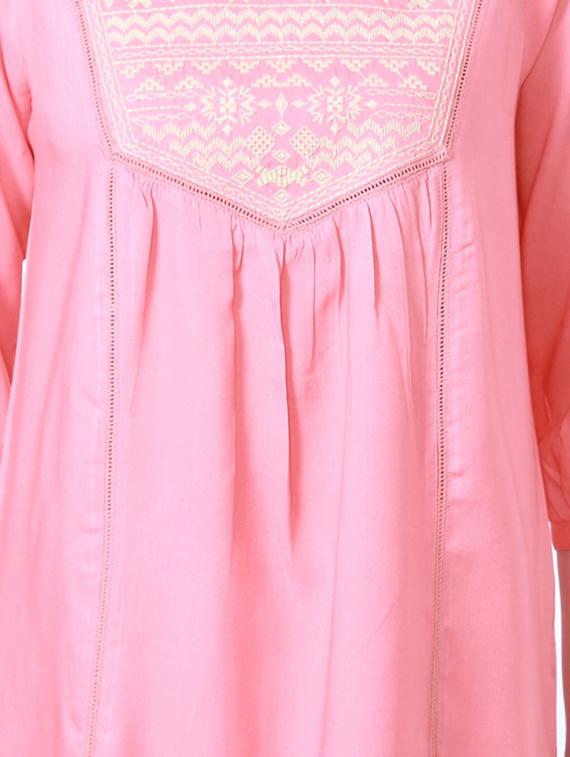 lace detail embroidered tunic - 15735406 - Zoom Image - 4