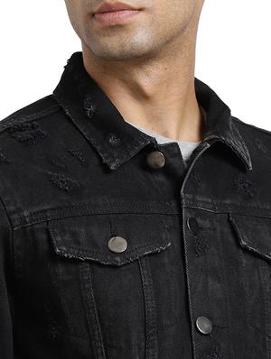 black cotton denim jacket - 15735682 - Standard Image - 4