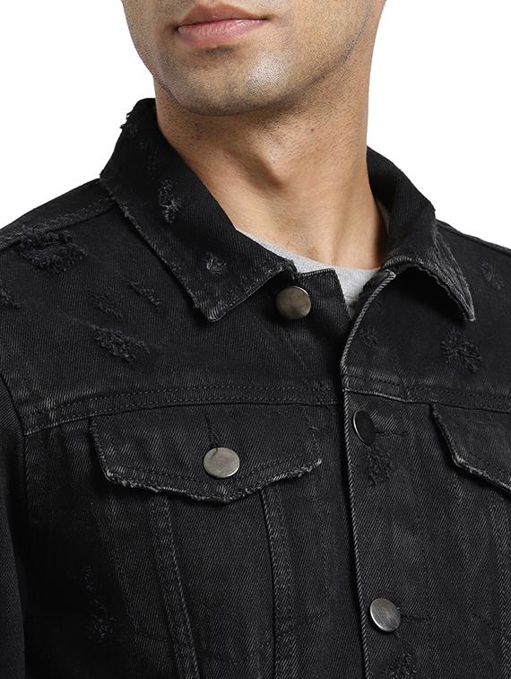 black cotton denim jacket - 15735682 - Zoom Image - 4