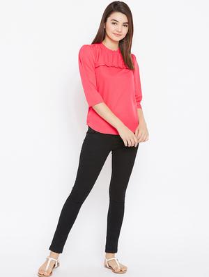 keyhole back frill trim top - 15735849 - Standard Image - 4