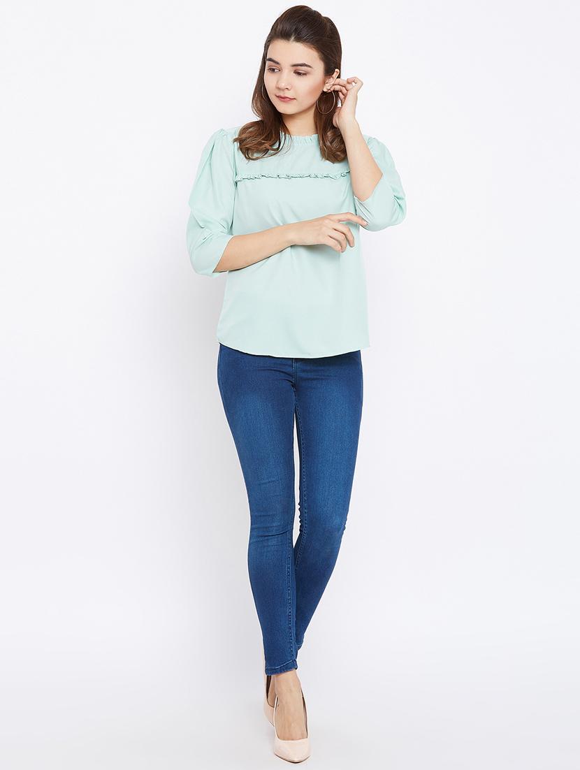 keyhole back frill trim top - 15735850 - Zoom Image - 4