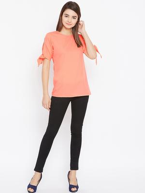 tie up sleeved cut out back top - 15735861 - Standard Image - 4