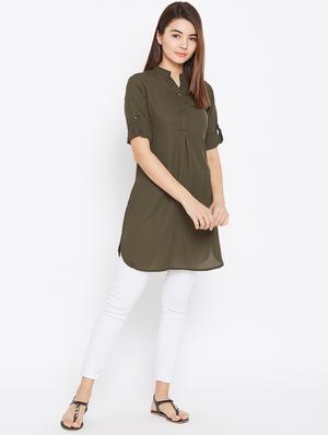 button detail roll up sleeved tunic - 15735909 - Standard Image - 4