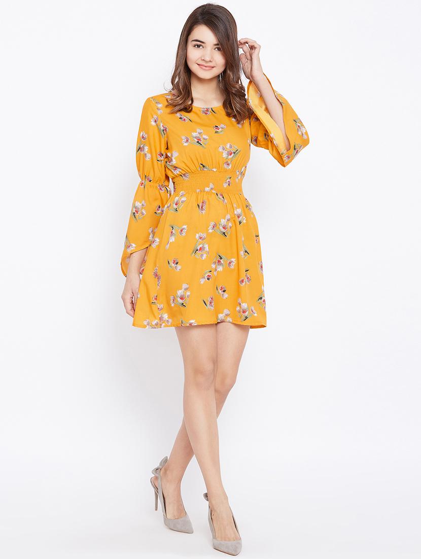 smocked waist bell sleeved dress - 15735929 - Zoom Image - 4