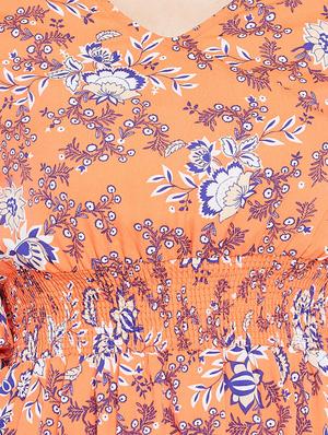 smocked waist bell sleeved dress - 15735932 - Standard Image - 4