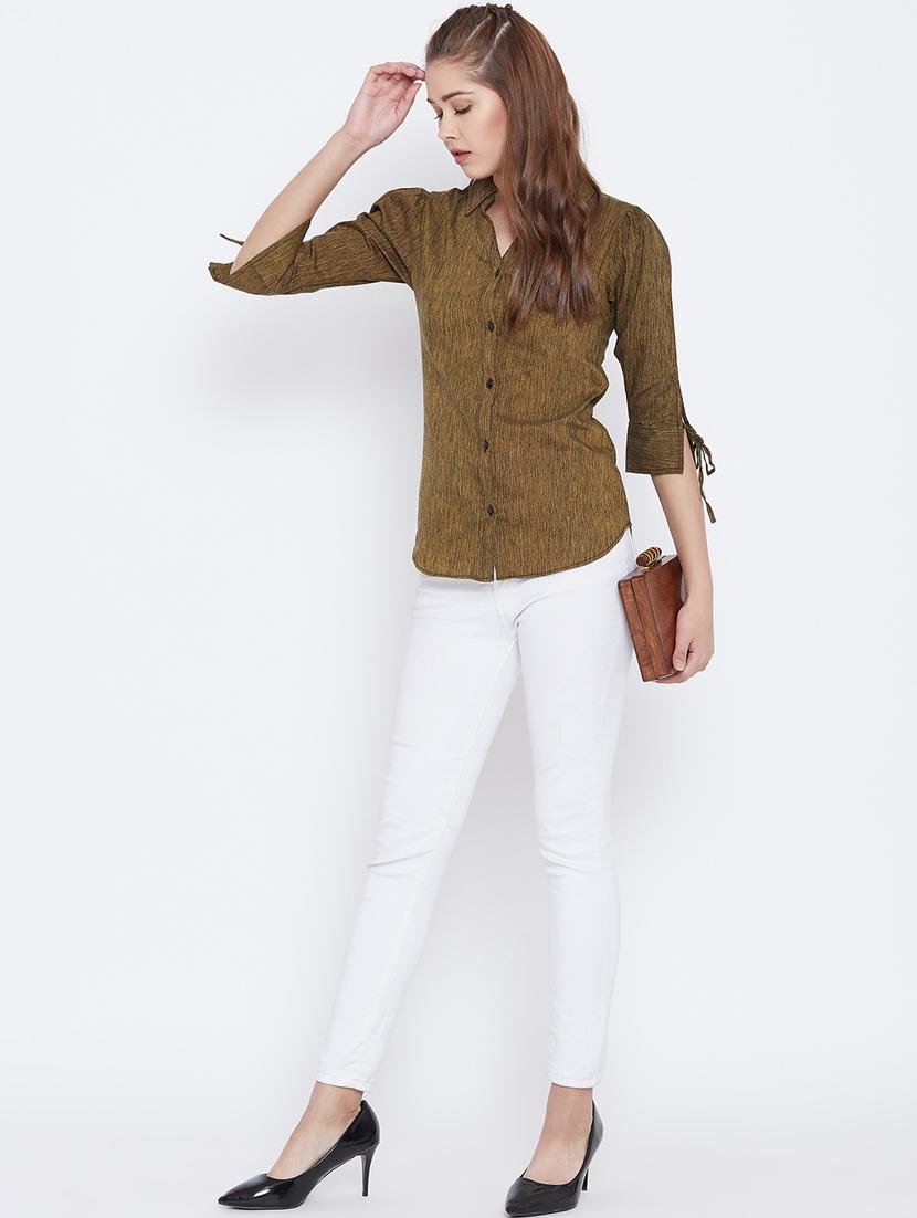 tie up detail sleeved shirt - 15735933 - Zoom Image - 4