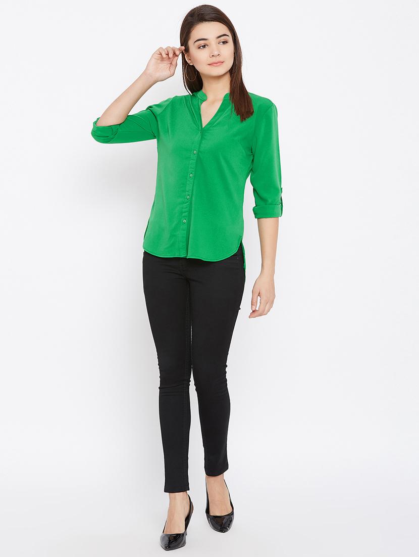 mandarin neck full sleeved shirt - 15735936 - Zoom Image - 4
