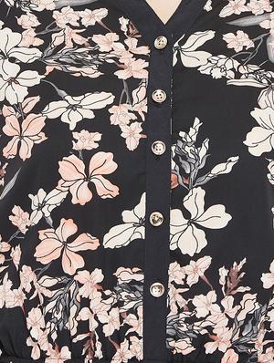 button detail floral jumpsuit - 15735937 - Standard Image - 4
