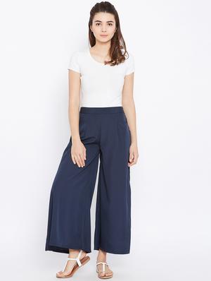 elasticated waist flared palazzo - 15735939 - Standard Image - 4