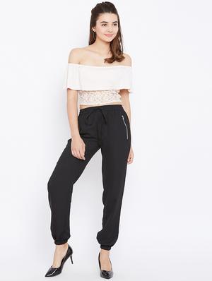 drawstring waist zipper detail trouser - 15735941 - Standard Image - 4