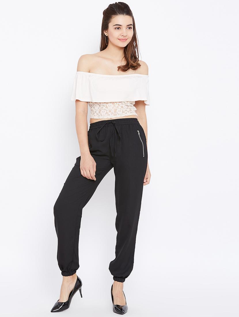 drawstring waist zipper detail trouser - 15735941 - Zoom Image - 4