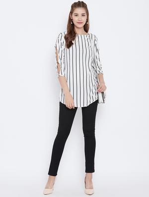 slit sleeved striped tunic - 15736679 - Standard Image - 4