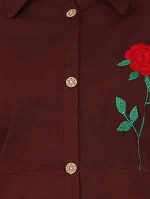 Embroidered a-line kurta - 15736761 - Standard Image - 4