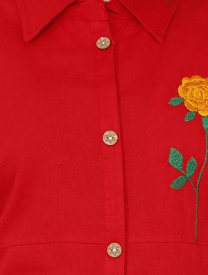 Embroidered a-line kurta - 15736763 - Standard Image - 4