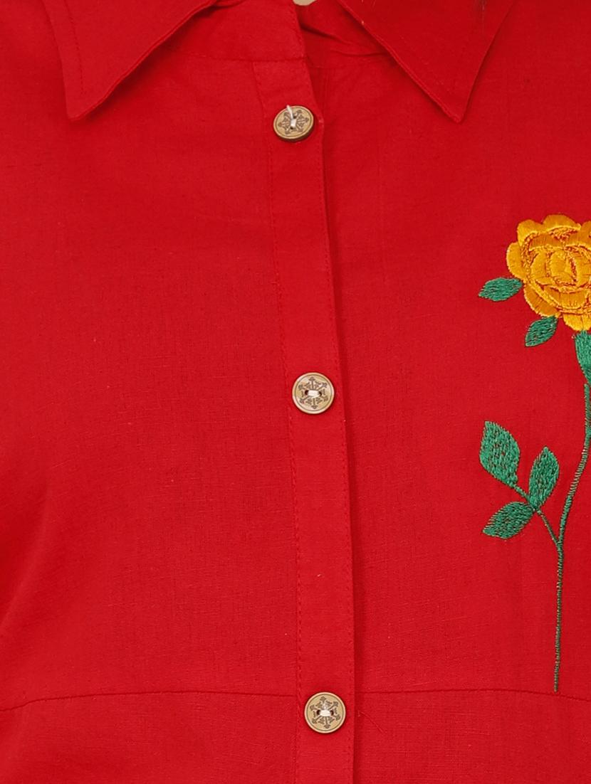Embroidered a-line kurta - 15736763 - Zoom Image - 4