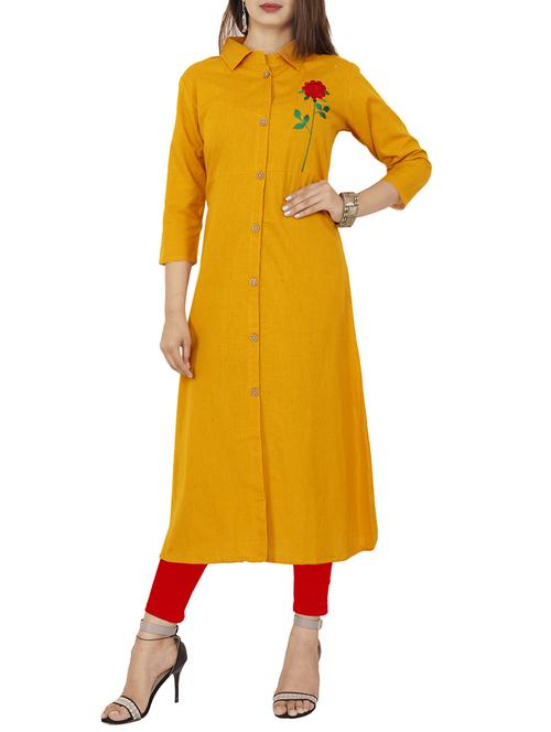embroidered a-line kurta - 15736764 - Very Small Image - 1