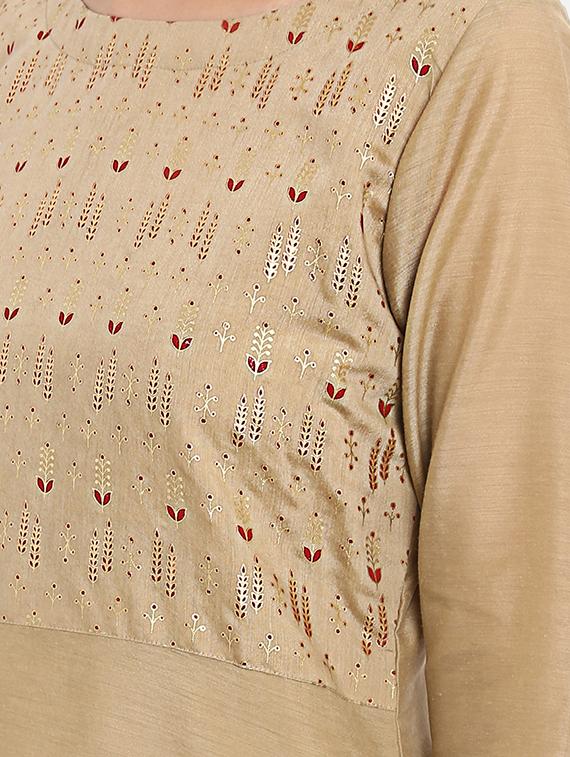 High low foil print kurta - 15737004 - Zoom Image - 4