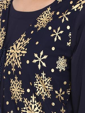 Layered foil print kurta - 15737008 - Standard Image - 4