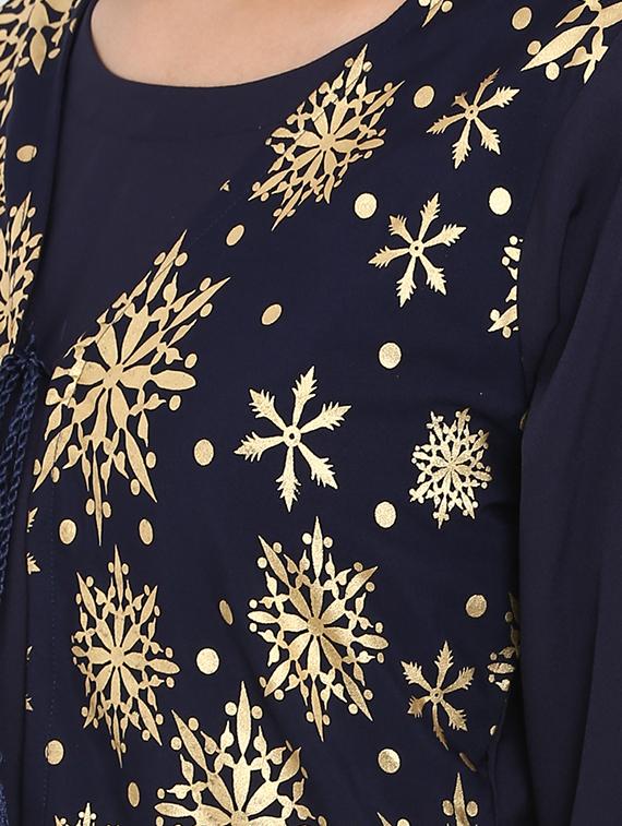 Layered foil print kurta - 15737008 - Zoom Image - 4