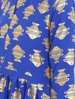 Foil print Flared kurta - 15737012 - Standard Image - 4
