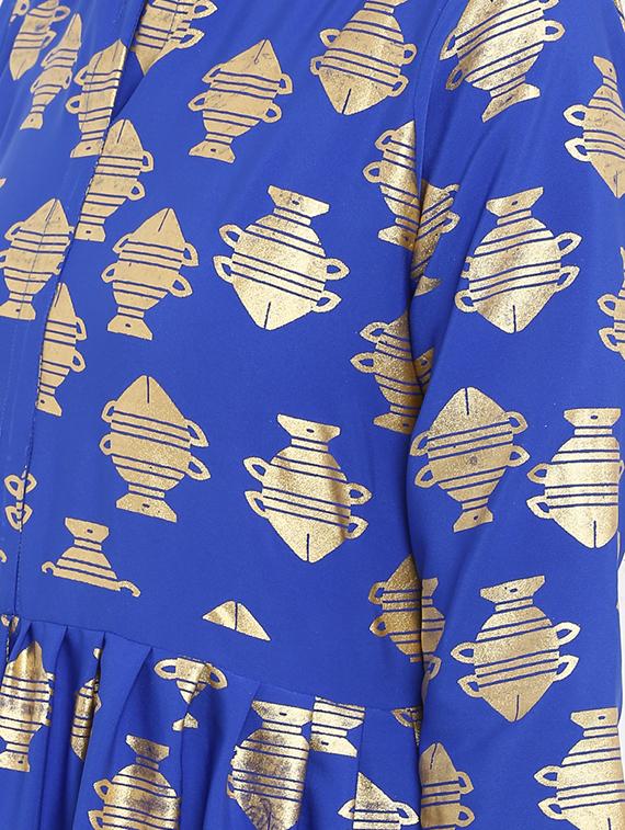 Foil print Flared kurta - 15737012 - Zoom Image - 4
