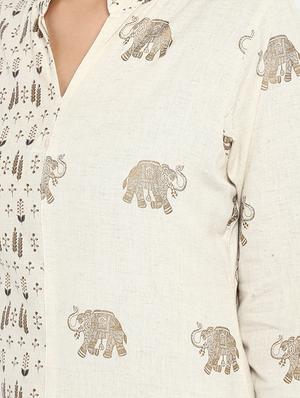 Asymmetric printed kurta - 15737028 - Standard Image - 4