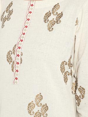 Foil print straight kurta - 15737029 - Standard Image - 4