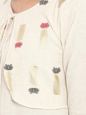 Foil print straight kurta - 15737035 - Standard Image - 4