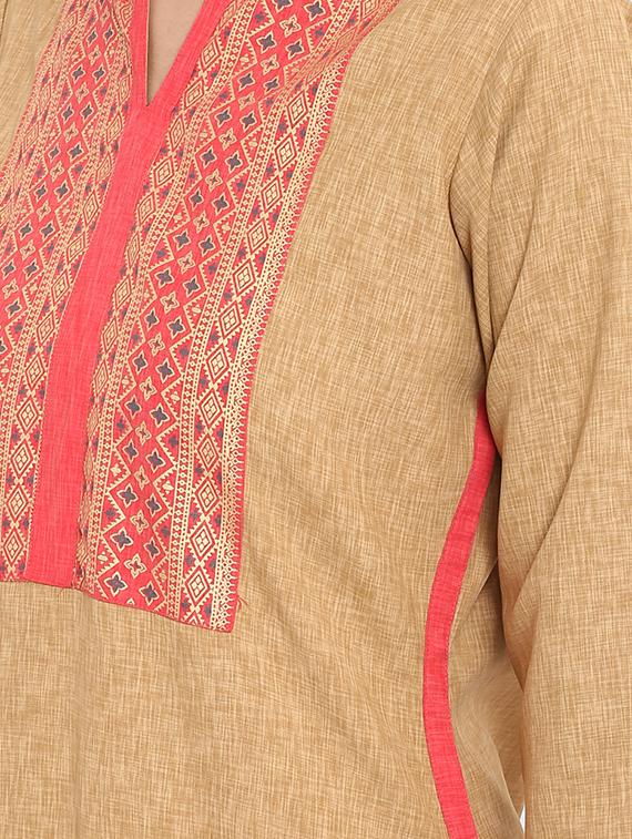 Patch work straight kurta - 15737044 - Zoom Image - 4