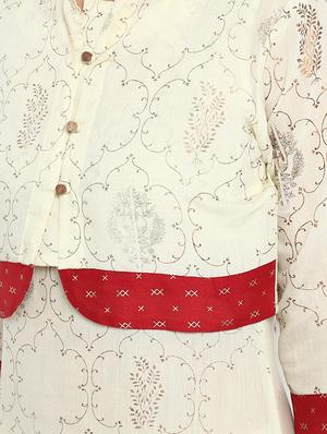 Foil print straight kurta - 15737046 - Standard Image - 4