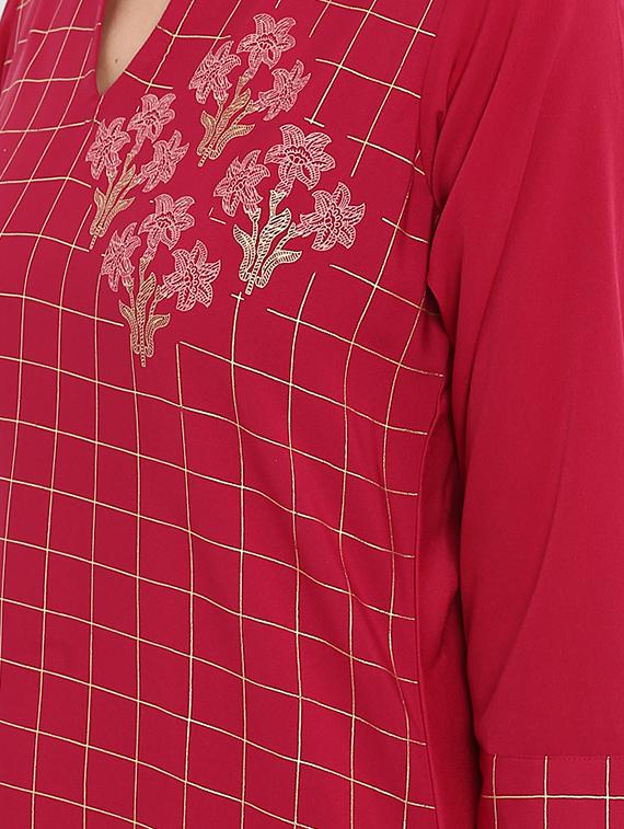 Checkered straight kurta - 15737048 - Zoom Image - 4