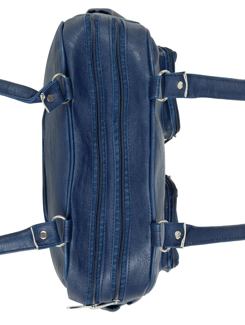 blue leatherette (pu) regular handbag - 15737057 - Zoom Image - 4