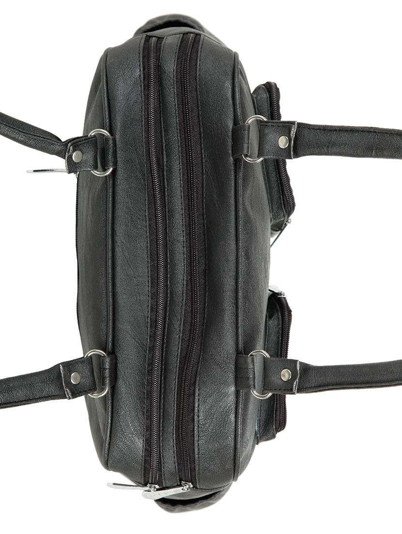 black leatherette (pu) regular handbag - 15737059 - Zoom Image - 4