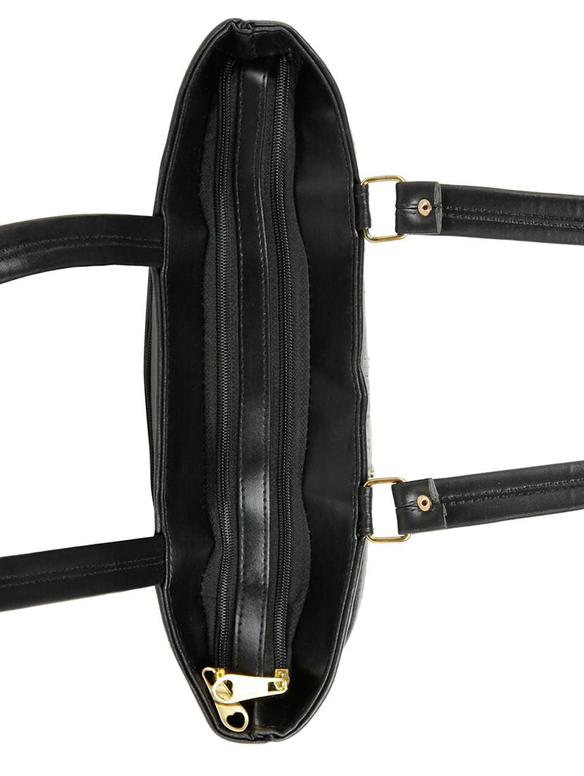 black leatherette (pu) regular handbag - 15737060 - Zoom Image - 4